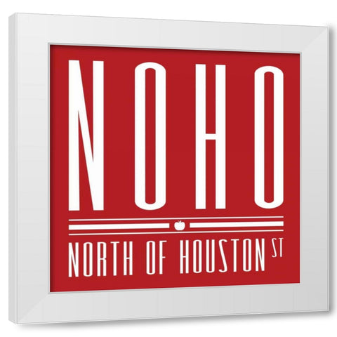 NOHO red White Modern Wood Framed Art Print by Grey, Jace