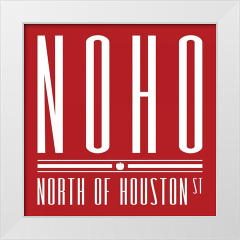 NOHO red White Modern Wood Framed Art Print by Grey, Jace
