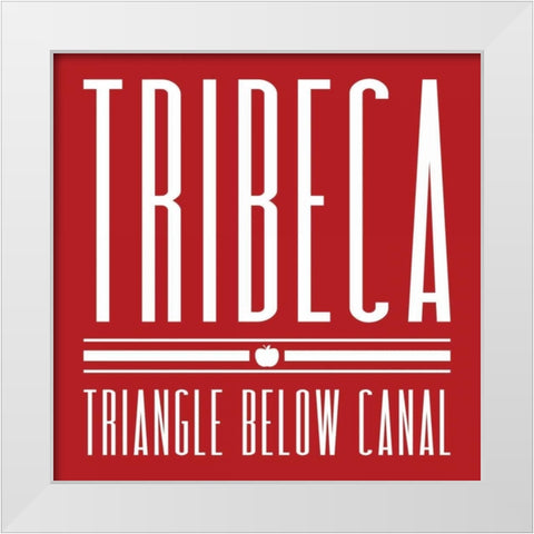 TRIBECA red White Modern Wood Framed Art Print by Grey, Jace