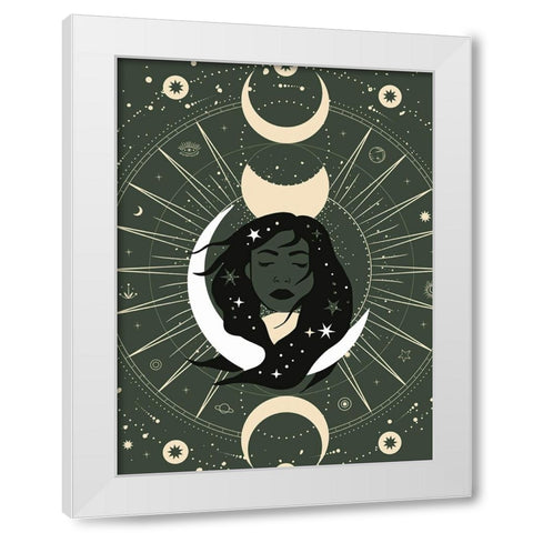 Her Eclipse White Modern Wood Framed Art Print by Keith, Jesse