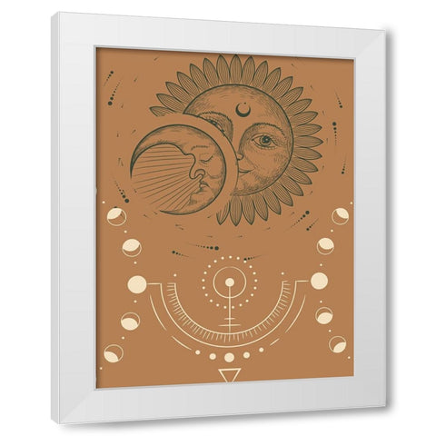 Man In The Moon White Modern Wood Framed Art Print by Keith, Jesse