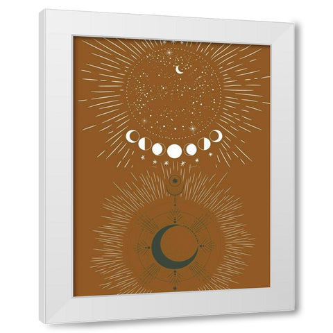 Green Moon Rise White Modern Wood Framed Art Print by Keith, Jesse