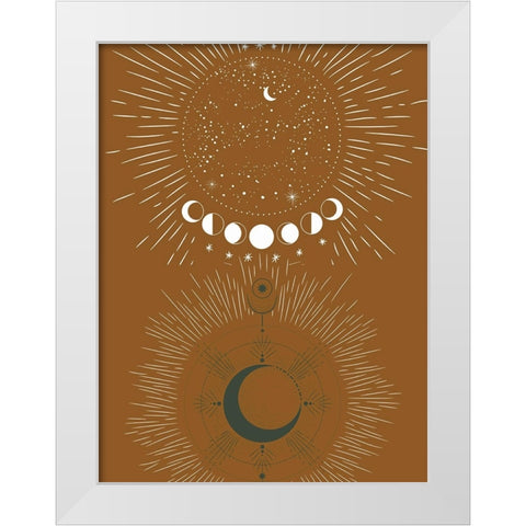 Green Moon Rise White Modern Wood Framed Art Print by Keith, Jesse