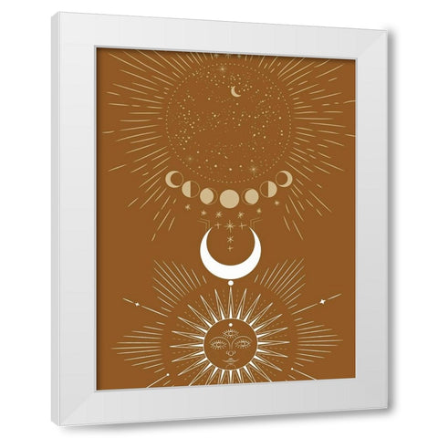 Sun And Moon Rise White Modern Wood Framed Art Print by Keith, Jesse