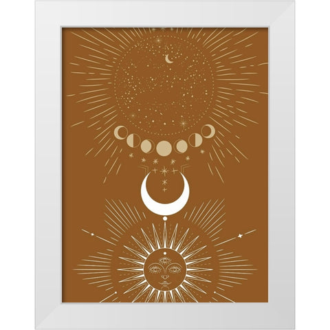 Sun And Moon Rise White Modern Wood Framed Art Print by Keith, Jesse