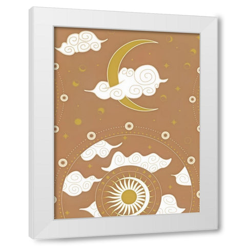 Moon White Modern Wood Framed Art Print by Keith, Jesse