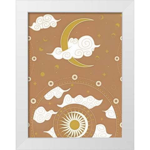 Moon White Modern Wood Framed Art Print by Keith, Jesse