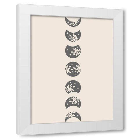 Flower Moons White Modern Wood Framed Art Print by Keith, Jesse