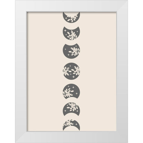 Flower Moons White Modern Wood Framed Art Print by Keith, Jesse