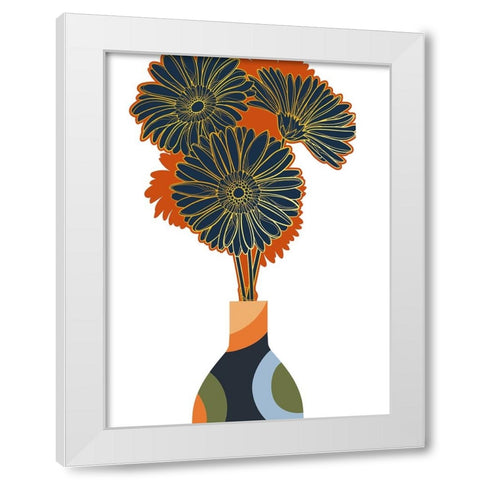 Pop Daisies White Modern Wood Framed Art Print by Keith, Jesse