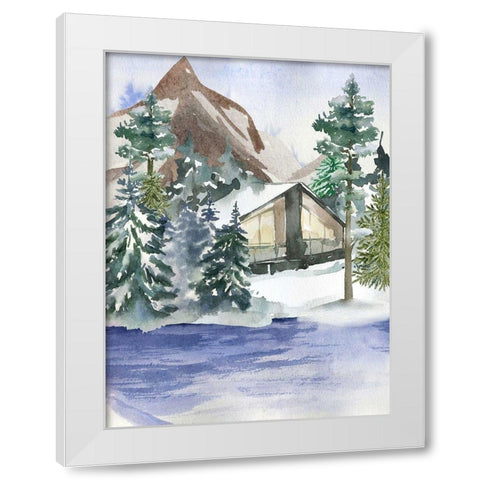 Hidden Cabin White Modern Wood Framed Art Print by Keith, Jesse