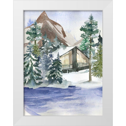 Hidden Cabin White Modern Wood Framed Art Print by Keith, Jesse