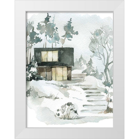 Walkway White Modern Wood Framed Art Print by Keith, Jesse