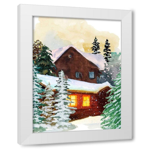 Secret Cabin White Modern Wood Framed Art Print by Keith, Jesse