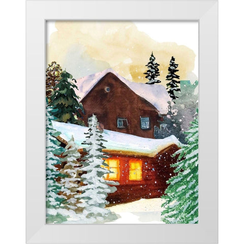 Secret Cabin White Modern Wood Framed Art Print by Keith, Jesse