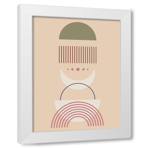Abstract Moons White Modern Wood Framed Art Print by Keith, Jesse