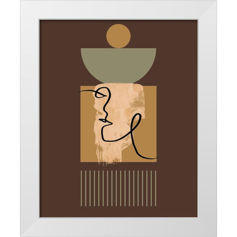Abstract Taupe White Modern Wood Framed Art Print by Keith, Jesse