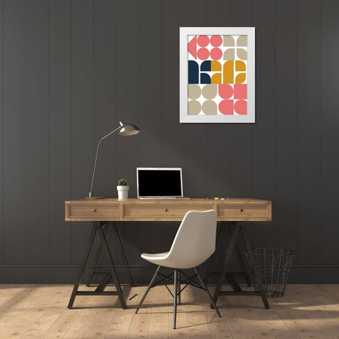 Middle Pop White Modern Wood Framed Art Print by Keith, Jesse
