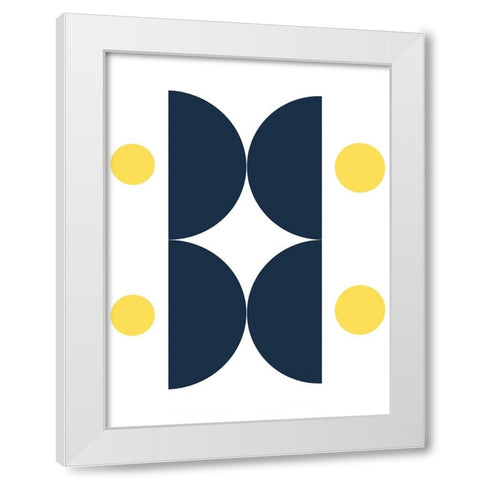 Modern Spheres White Modern Wood Framed Art Print by Keith, Jesse