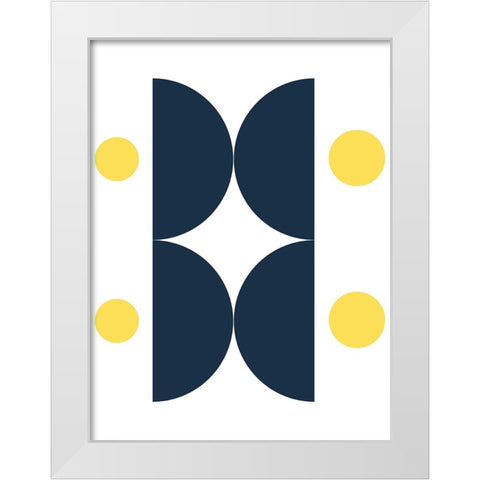 Modern Spheres White Modern Wood Framed Art Print by Keith, Jesse