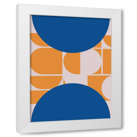 Navy Circles White Modern Wood Framed Art Print by Keith, Jesse