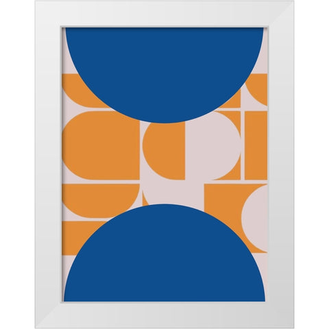 Navy Circles White Modern Wood Framed Art Print by Keith, Jesse