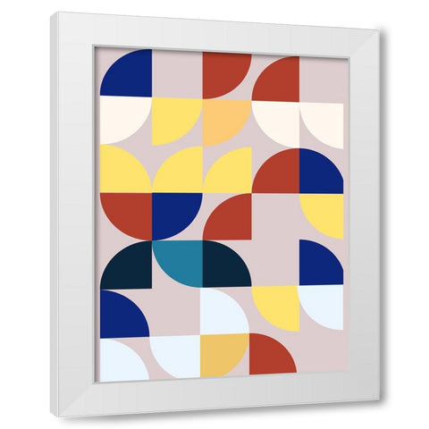 Vertigo Circles White Modern Wood Framed Art Print by Keith, Jesse