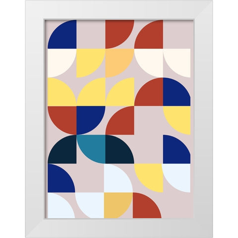Vertigo Circles White Modern Wood Framed Art Print by Keith, Jesse