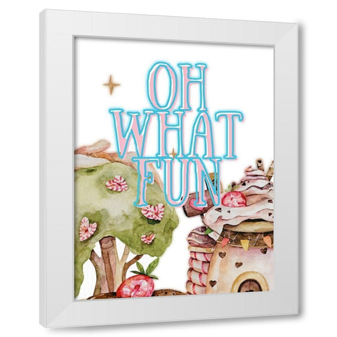 Oh What Fun White Modern Wood Framed Art Print by Keith, Jesse