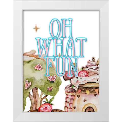 Oh What Fun White Modern Wood Framed Art Print by Keith, Jesse