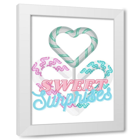 Sweet Surprises White Modern Wood Framed Art Print by Keith, Jesse