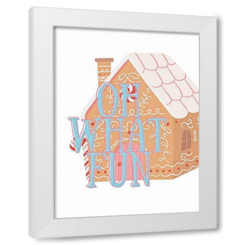 What Fun House White Modern Wood Framed Art Print by Keith, Jesse