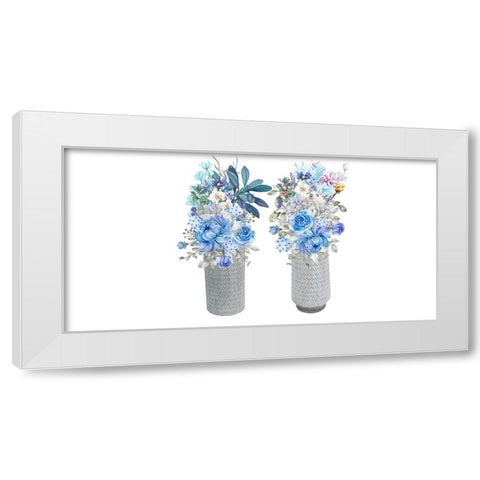 Flowers Of Infatuation White Modern Wood Framed Art Print by Keith, Jesse