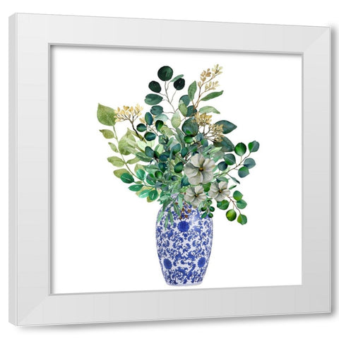 Paisley Leaves White Modern Wood Framed Art Print by Keith, Jesse