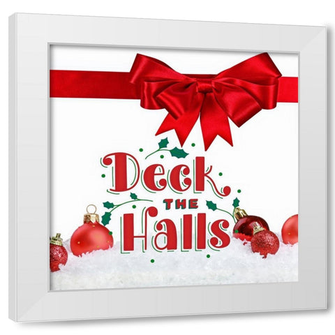 Deck The Halls White Modern Wood Framed Art Print by Keith, Jesse