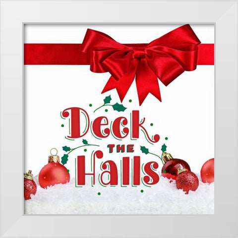 Deck The Halls White Modern Wood Framed Art Print by Keith, Jesse