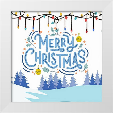 Merry Christmas White Modern Wood Framed Art Print by Keith, Jesse