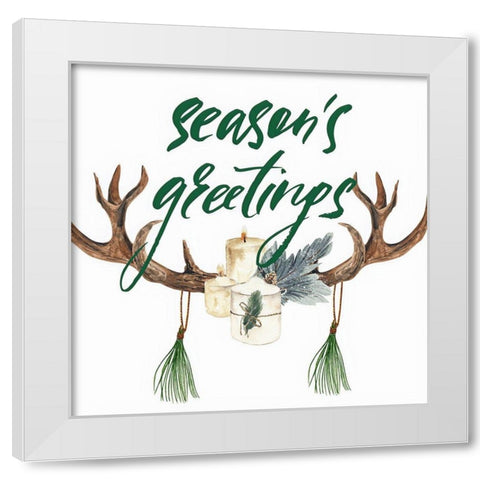 Seasons Greetings White Modern Wood Framed Art Print by Keith, Jesse
