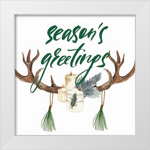 Seasons Greetings White Modern Wood Framed Art Print by Keith, Jesse