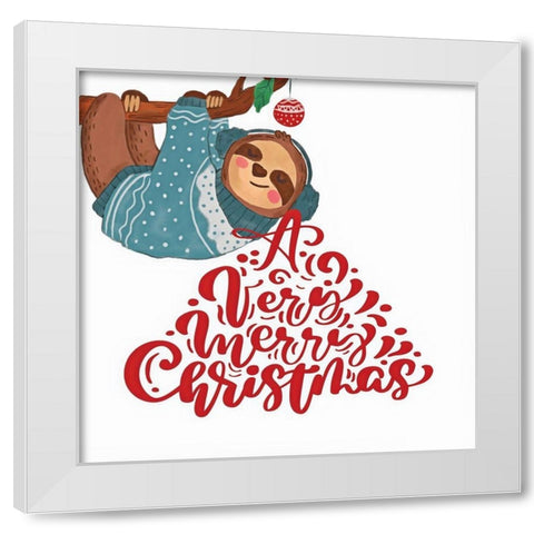 Sloth White Modern Wood Framed Art Print by Keith, Jesse