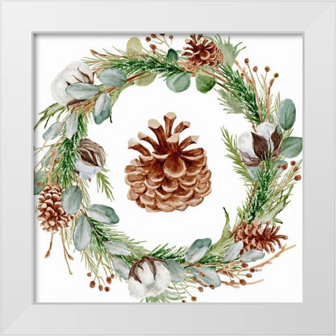 Wreath White Modern Wood Framed Art Print by Keith, Jesse