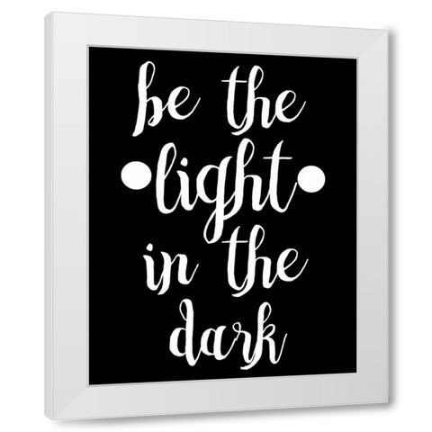 Light In The Dark White Modern Wood Framed Art Print by Matic, Jelena