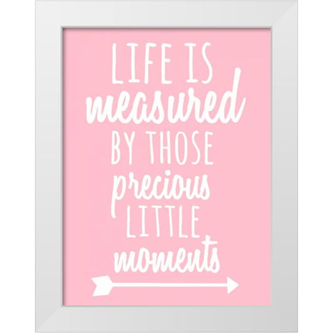 Measured Moments White Modern Wood Framed Art Print by Matic, Jelena