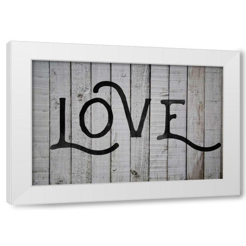 Love White Modern Wood Framed Art Print by Matic,Jelena