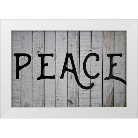 Peace White Modern Wood Framed Art Print by Matic,Jelena