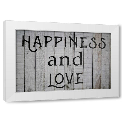 Happiness and Love White Modern Wood Framed Art Print by Matic,Jelena