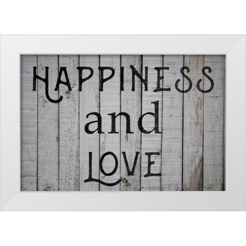 Happiness and Love White Modern Wood Framed Art Print by Matic,Jelena