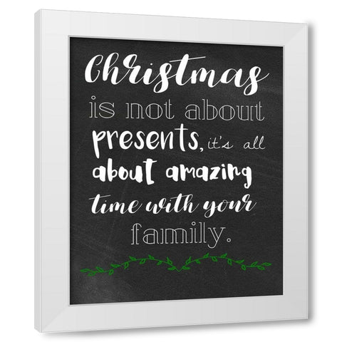 Worded Holiday White Modern Wood Framed Art Print by Matic, Jelena