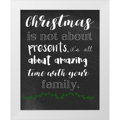 Worded Holiday White Modern Wood Framed Art Print by Matic, Jelena