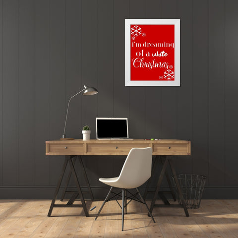 Christmas In Red White Modern Wood Framed Art Print by Matic, Jelena